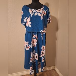 3 For $21 Floral Blue Maternity/nursing Dress